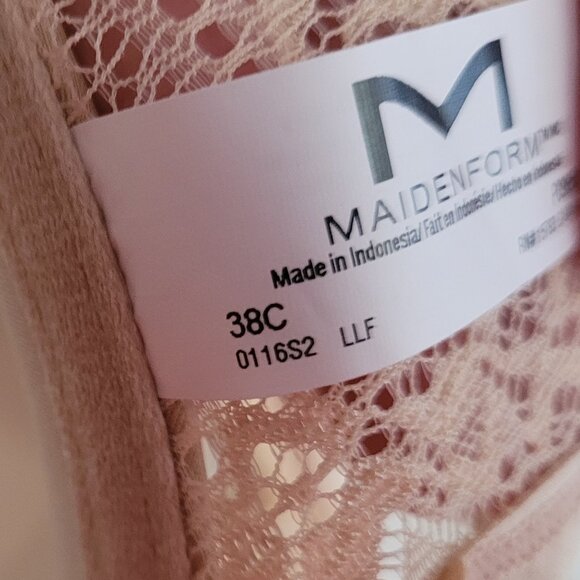 Maidenform Moderate Lift Lace T-Back Front Closure Underwire Bra 38C NWT - Picture 4 of 4